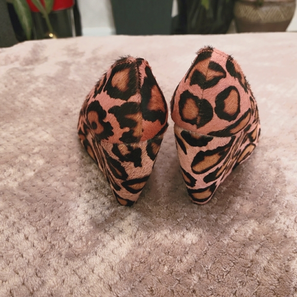 COOPERATIVE Calfskin Leopard Print Platform Wedge. Never Worn - Picture 3 of 6